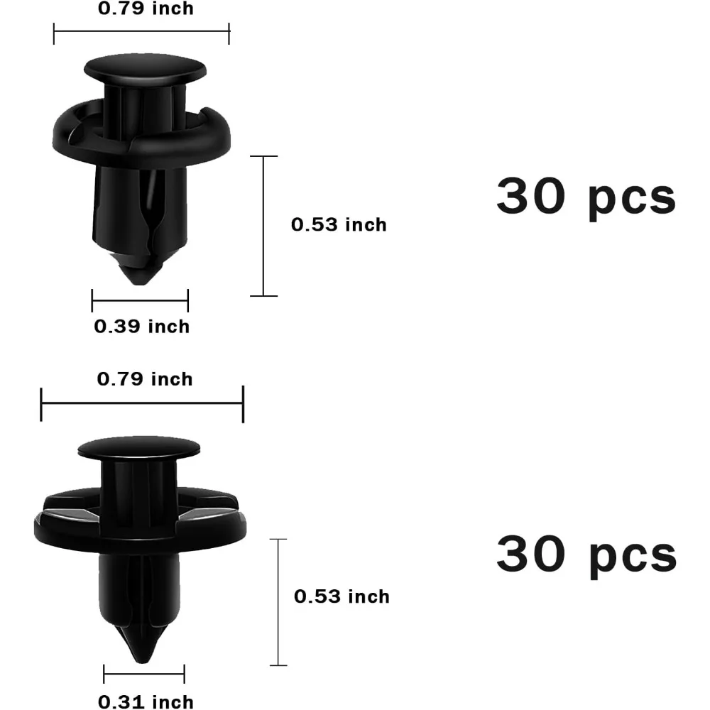مجموعة مشابك تثبيت السيارة العالمية مكونة من 200 قطعة، بمسامير دفع تلقائية بأحجام متنوعة لمثبتات الجسم لحاجز اللوحة
