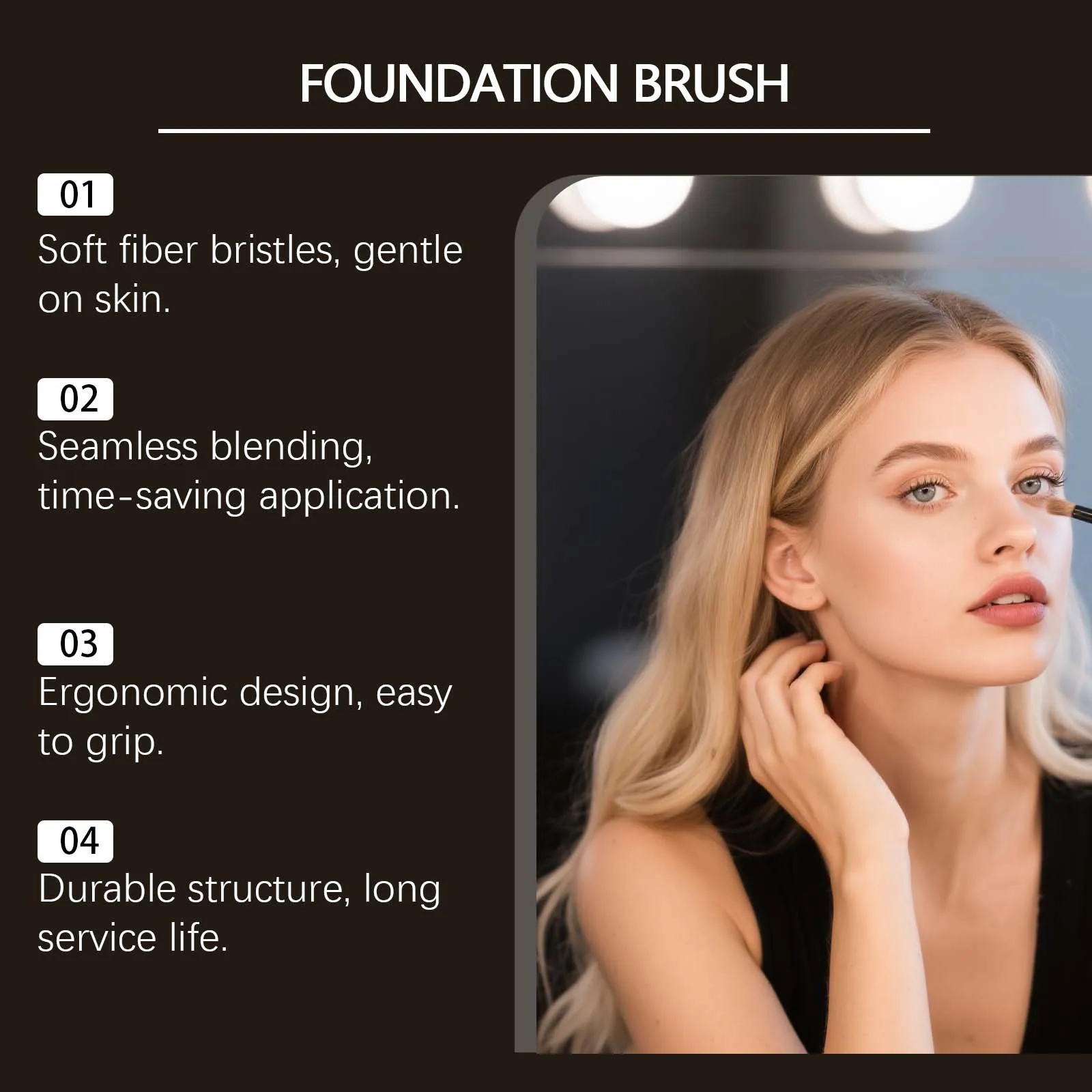 Even Coverage Flawless Base Soft Smooth Foundation Brush Easy Application High Powder Absorption Beauty Tool Flawless Makeup