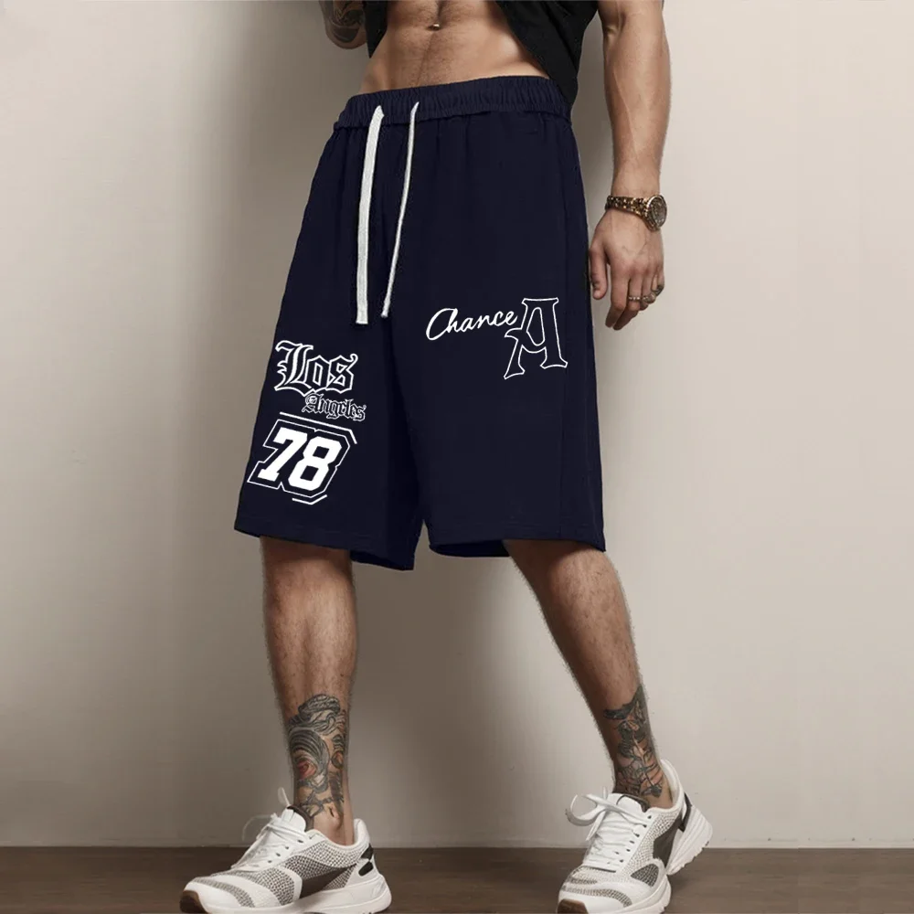 Los Angeles Print Shorts Summer Jogging Soft Loose Sports Shorts Comfortable Fashion High Street Casual Sweatpants Men\'s Shorts