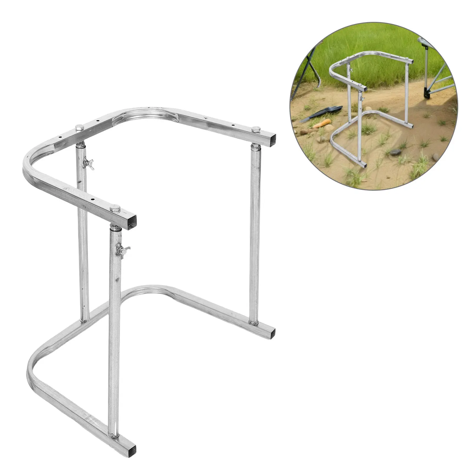 

Портативная подставка для мусорных мешков, прочная металлическая опора для мешков для сбора листьев и сорняков во дворе и саду