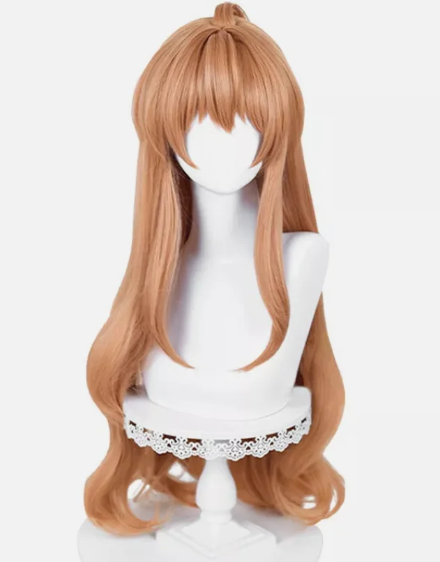 Toradora! Taiga Aisaka Cosplay Wigs 85cm Long Curly Orange Synthetic Hair