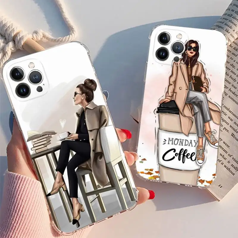 Girl Boss Pink Women Coffee Phone Case For iPhone XR X XS Max 14 13 Pro Max 11 12 Mini 6 7 8 plus SE 2020 Printing Cover