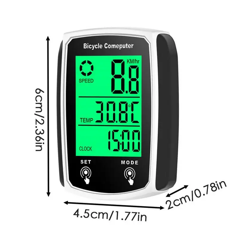 Fahrradcomputer, wasserdicht, kabelgebunden, Radfahren, Kilometerzähler und Tachometer mit Hintergrundbeleuchtung, Display, automatisches Aufwachen, tragbares Fahrradzubehör