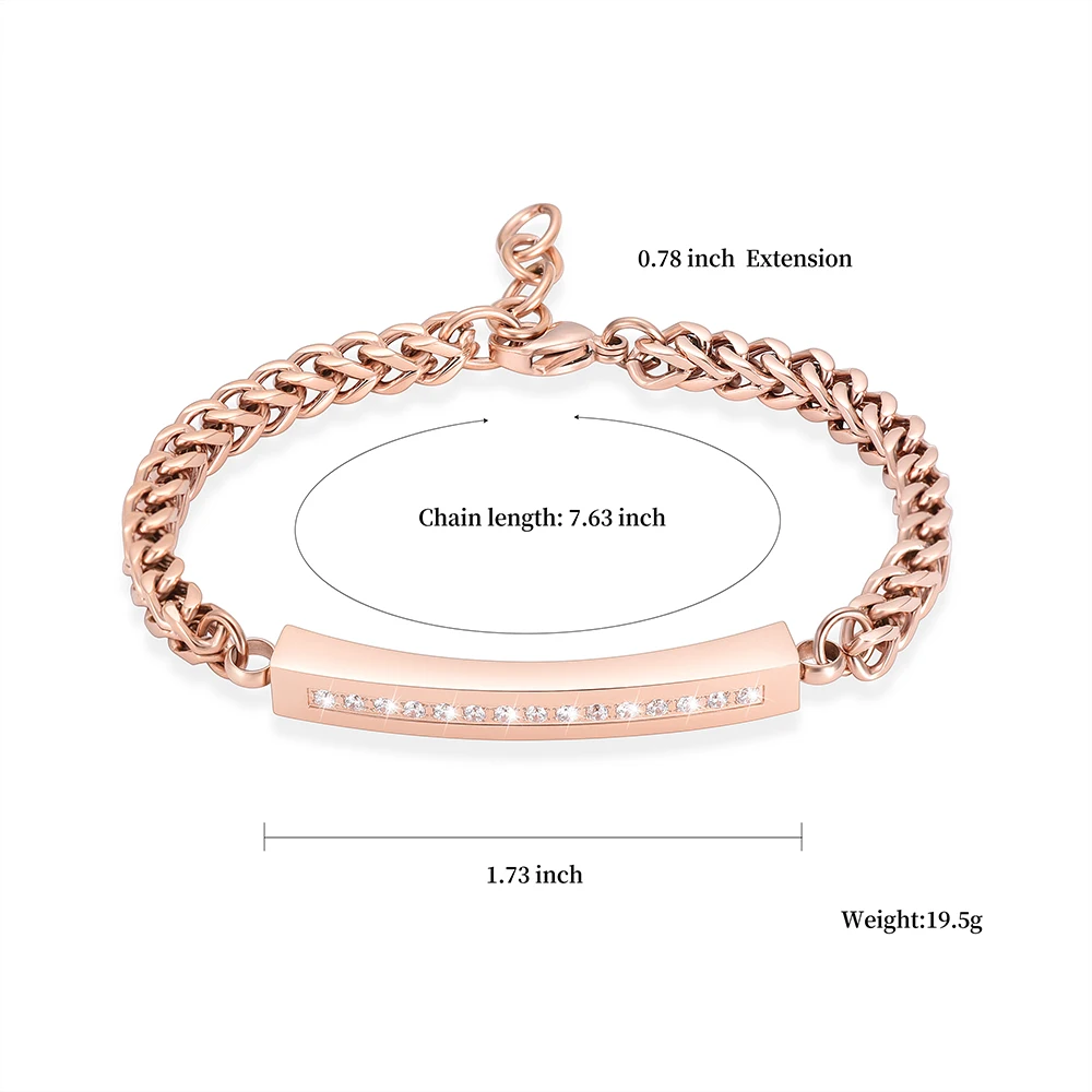 Cremation Urn Bracelet With Long Tube Pet Ashes Holder Large Capacity Crystal Chain Design Adjustable For Woman Bangle Jewelry