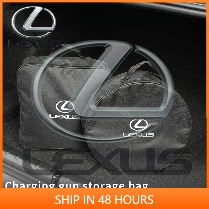 

Interior Stickers Car Charging Gun Storage Bag Trunk Cable Tools Pouch Accessories For Lexus ES CT GS NX IS250 CT200h IS300h ES3