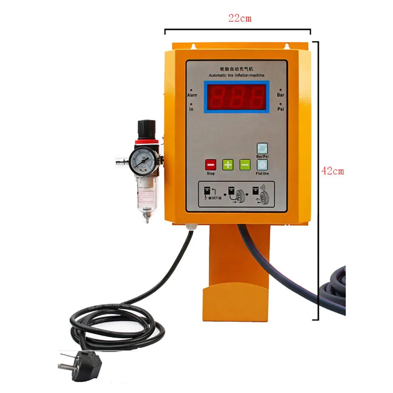 Macchina di rifornimento dell'aria con display digitale per pneumatici con pompa d'aria per negozio di pneumatici per auto completamente automatica montata a parete