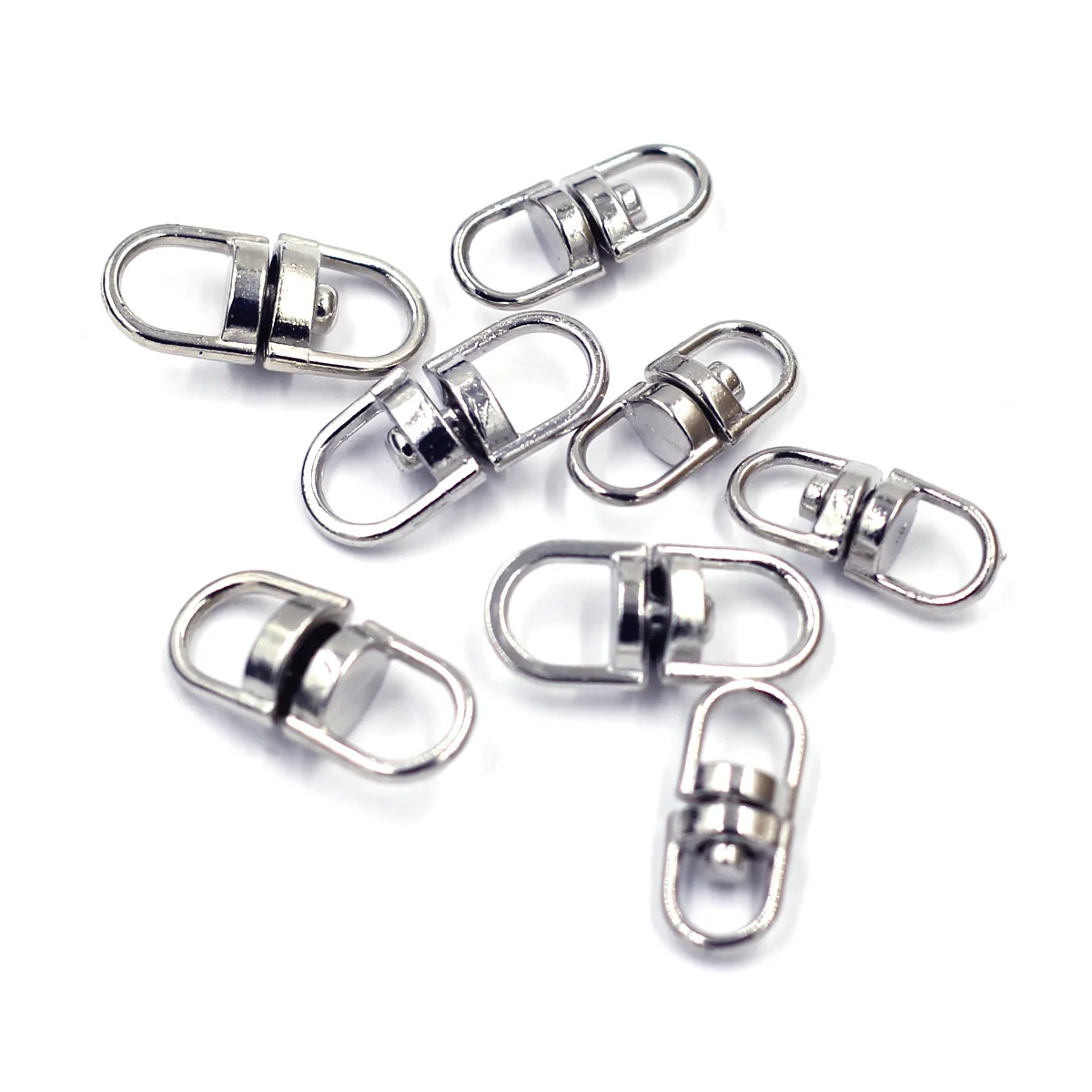 20PCS 16x7 / 19x8mm Connectors Swivel Key Ring Holder Rotatable Clasps Keychain Buckles DIY Crafts Jewelry Accessories Supplies