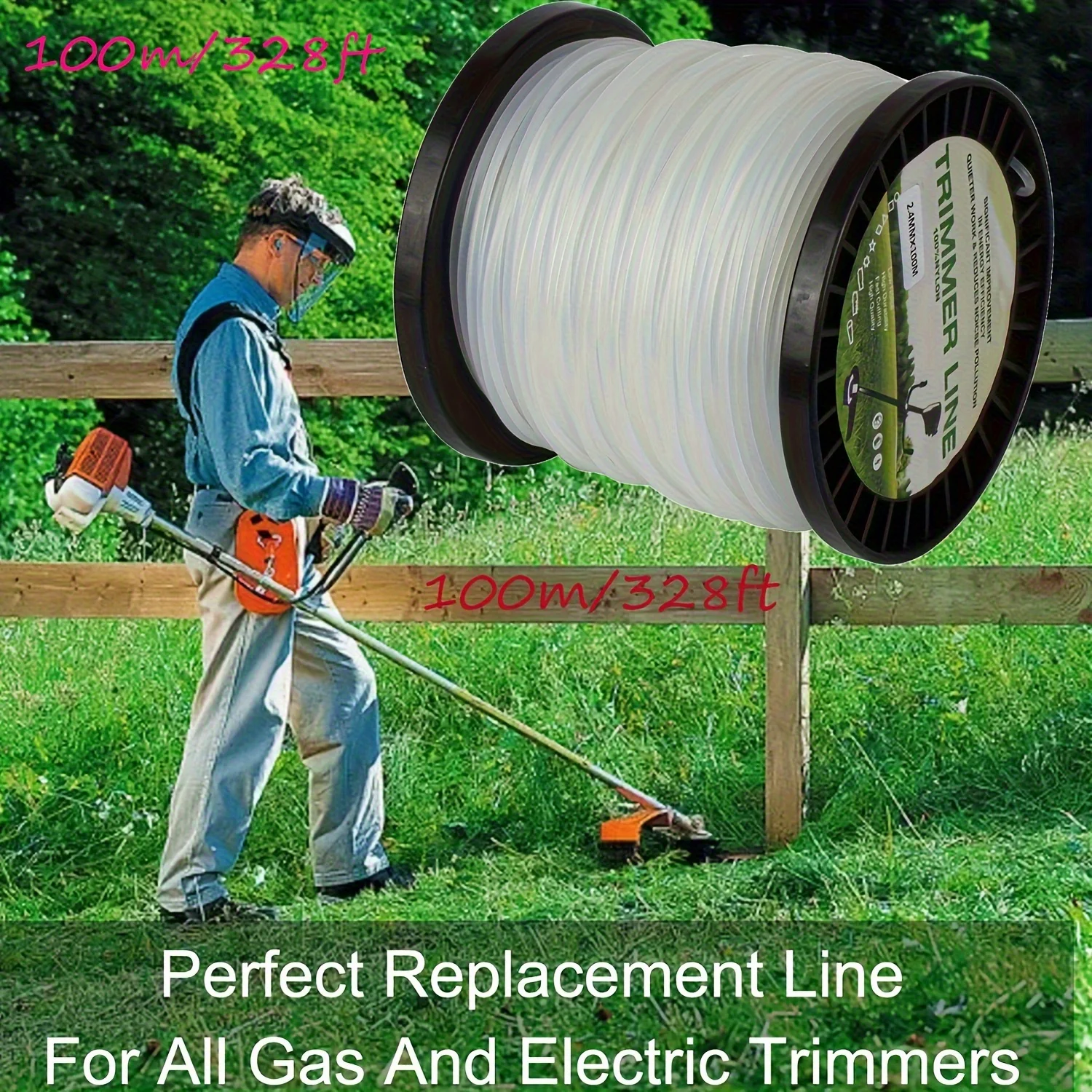 100m*2.4/2.7/3/3.5mm Nylon Trimmer Line BrushCutter Weed Rope Strimmer Tool Accessories Lawn Mower Wire