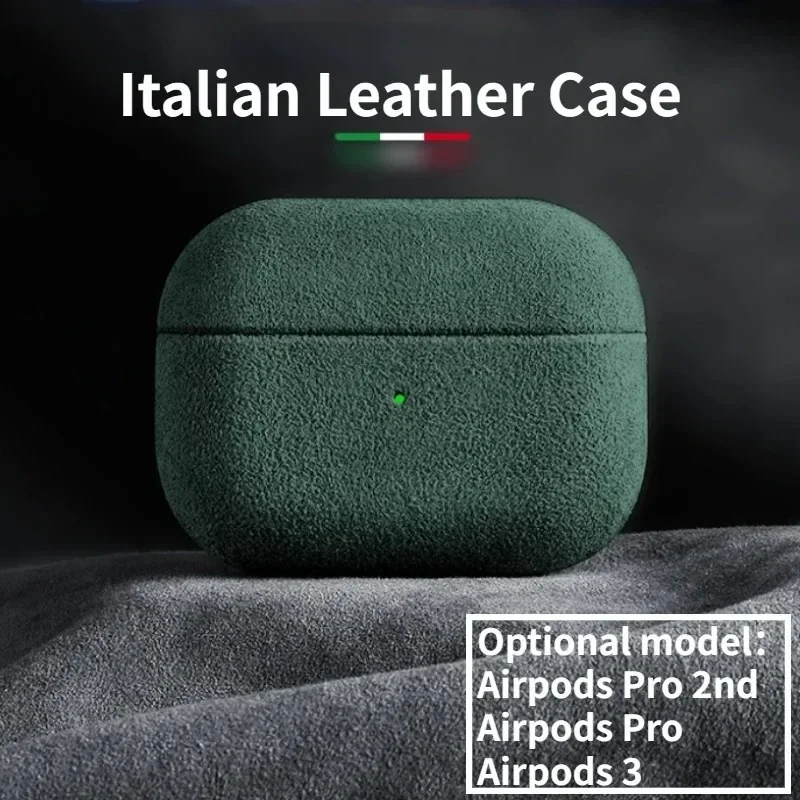 Custodia in pelle scamosciata italiana per Airpods 3 Custodia all-inclusive in pelle supercar di lusso per Airpods 4 Pro 2 Custodia con ricarica wireless