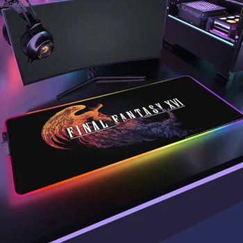 Large RGB Mouse Pad F-Final Fantasy Gaming Mousepad LED Gamer XXL Carpet Big Rug PC XL Desk Play Mat With Backlight 800x300 DIY