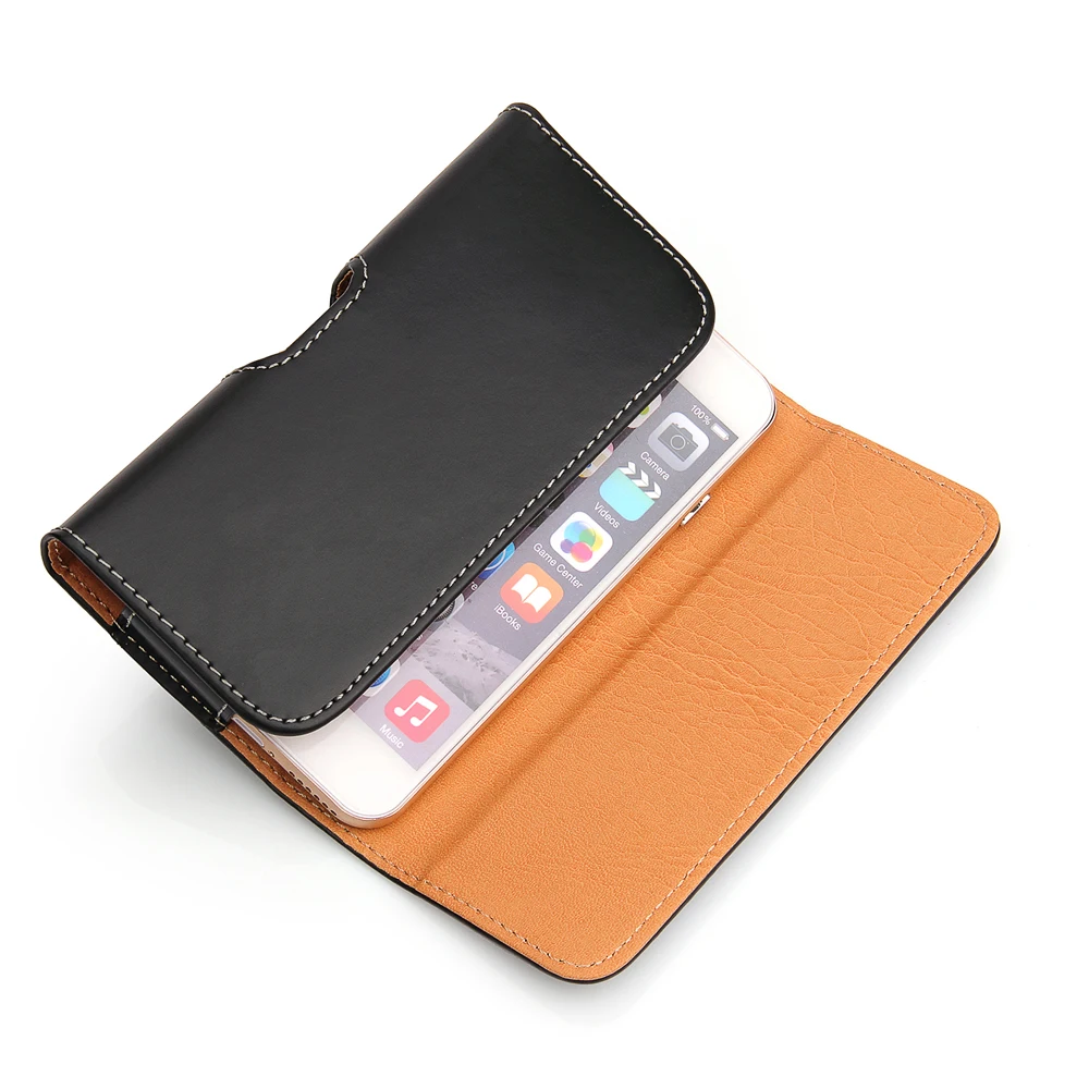 Leather Case for iPhone 14 Pro Max 13 12 11 XS XR 6 7 8 Plus Casual Small Waist Cowhide Fashion Bag Belt Pack Phone Case Pouch