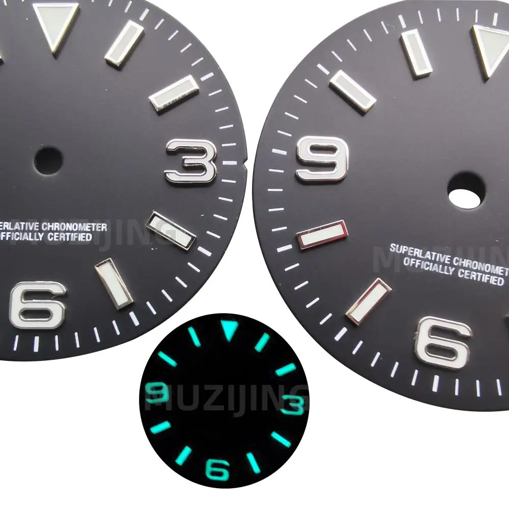 

Mod Watch Parts 3 6 9 Black 28.5mm 31mm NH35 Ice Blue Green Luminous Watch Dial Literal Fits for Seiko NH36 NH34 4R35 Movement