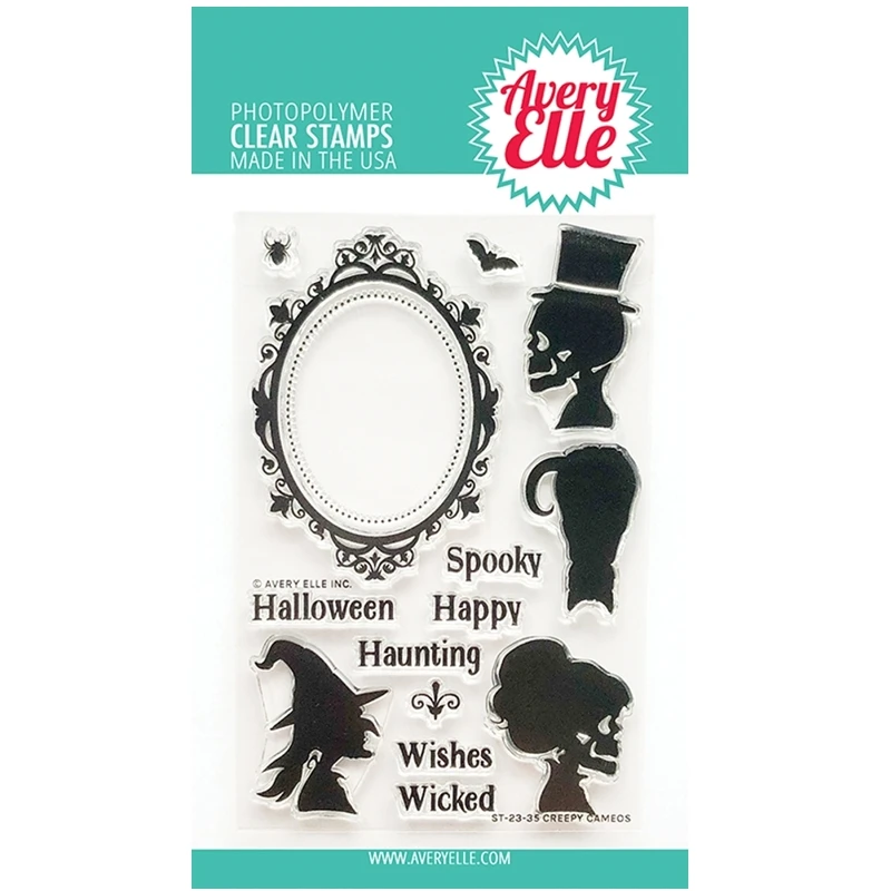 New 2023 Halloween Spooky Wicked Creepy Cameos Cutting Dies for Paper Making Clear Stamps Scrapbooking Frame Card