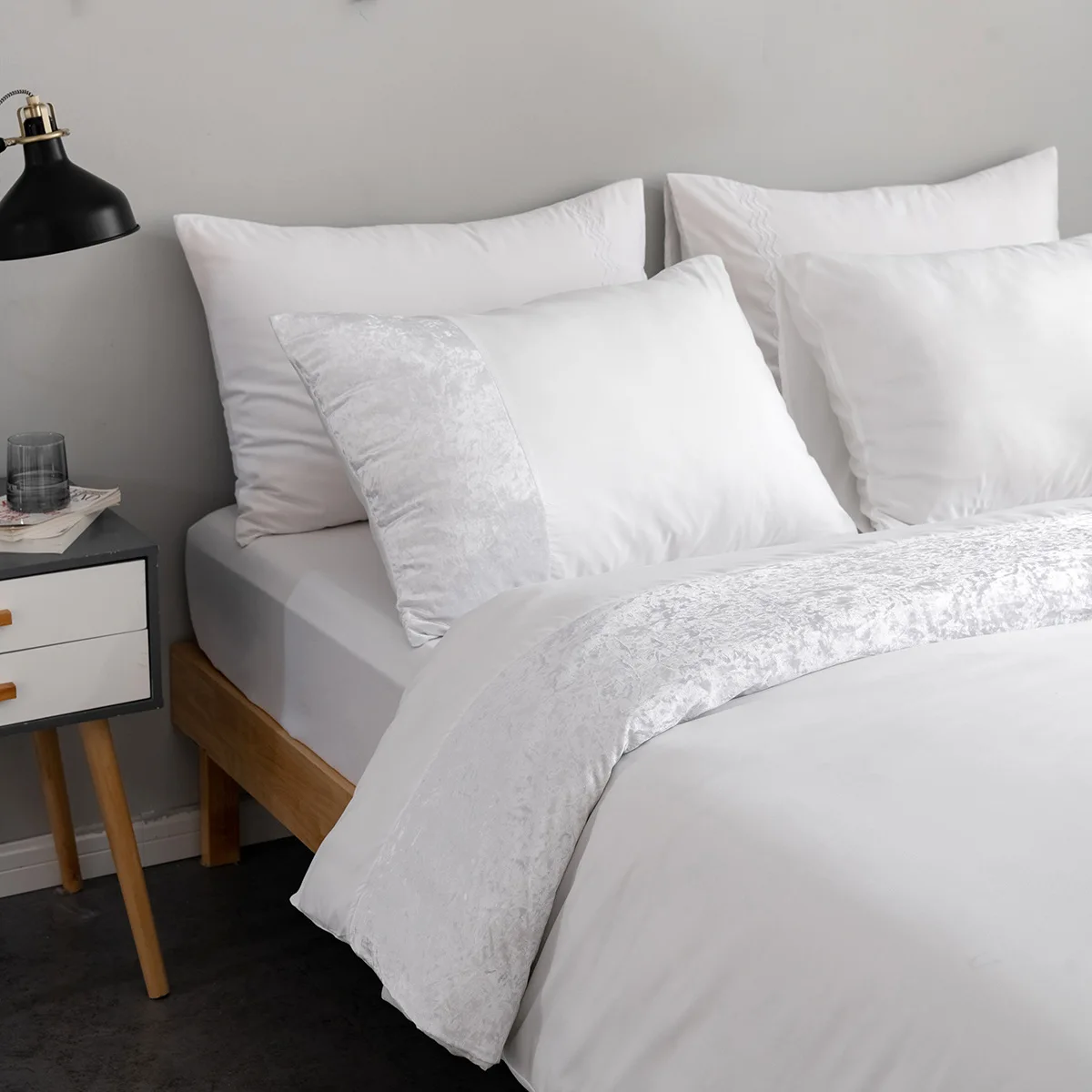 3pcs/set Bedding Set High Quality Skin Friendly Fabric Quilt Cover Set Single Double Bed Home King Size Duvet Cover Set