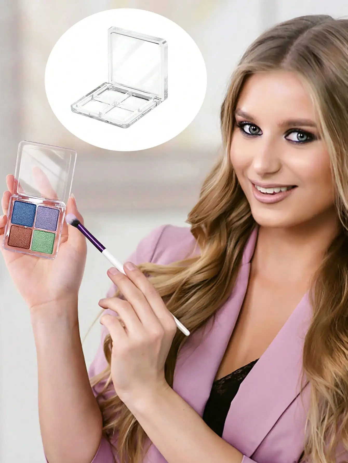 1pcs Eye Shadow Box Eye Shadow Sample Container Transparent Eye Shadow Pigment Tray Sample Transparent Cosmetic Box Empty Box Ma