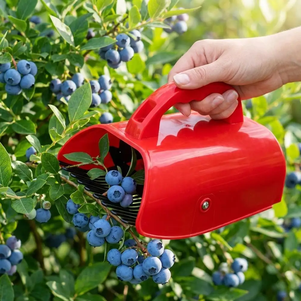 Blueberry Shovel with Metallic Comb Handle Fruit Picker for Lingonberries Huckleberries Garden Picking Tool