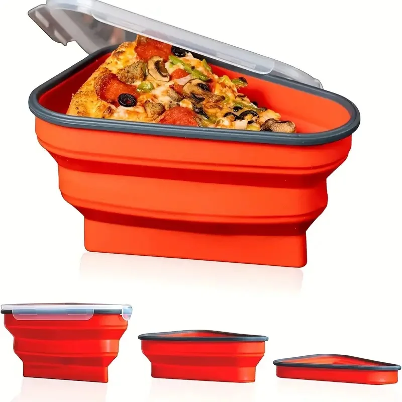 

Silicone Pizza Box Foldable Reusable Pizza Container Portable Sandwich Storage Box Fresh Keeping Food Container