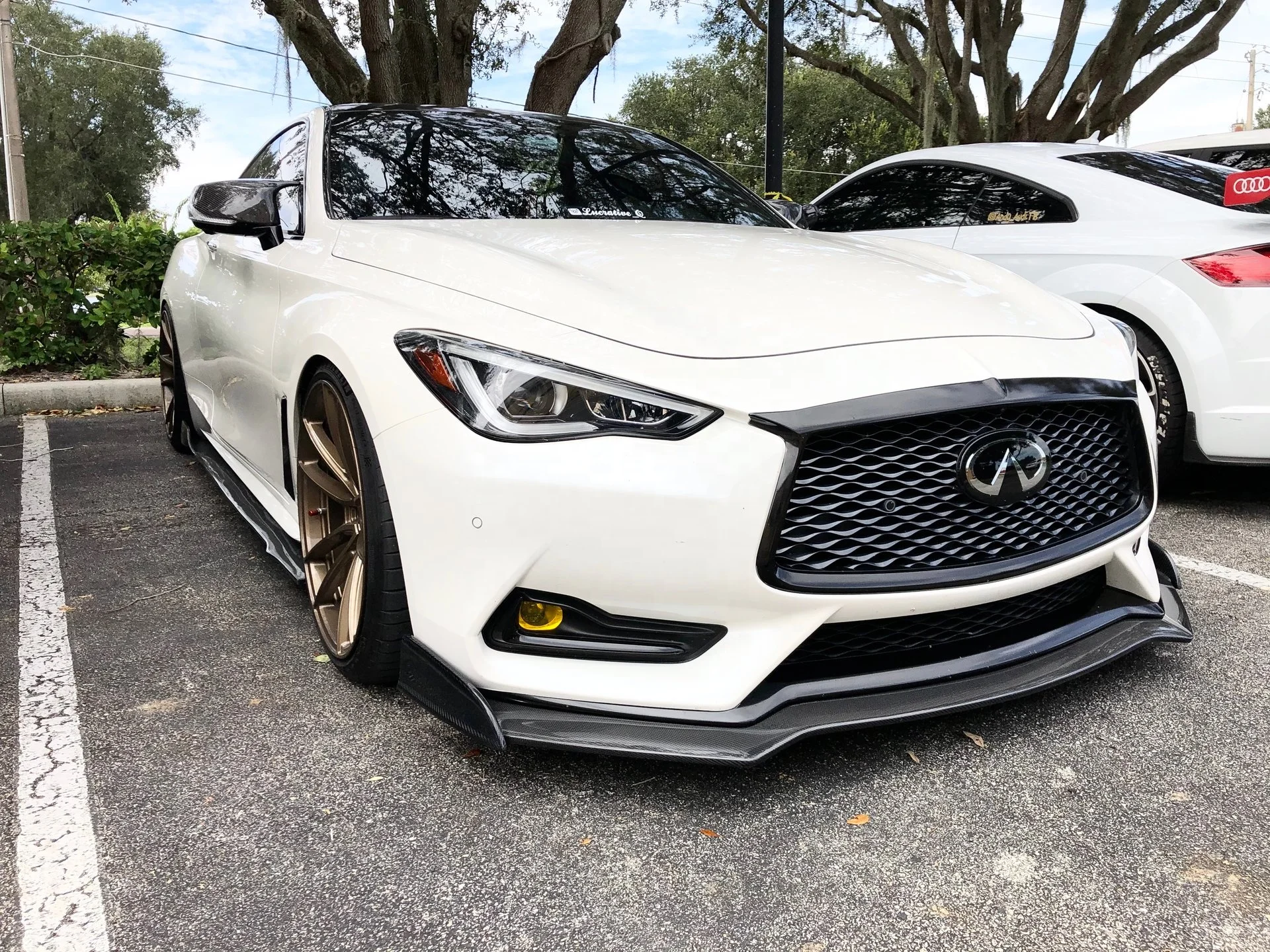 For Infiniti Q60 CV37 17 onwards V Type front lip Q60S Front diffuser