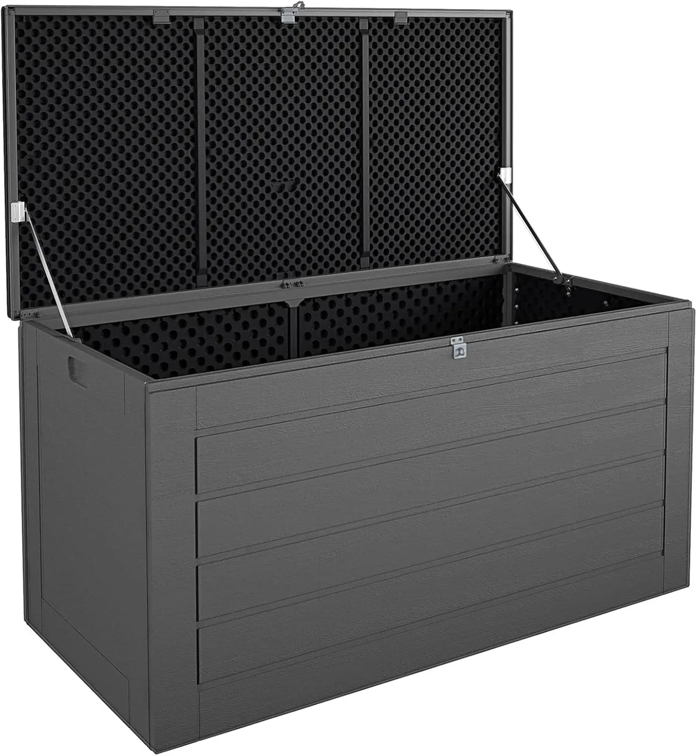 

Outdoor Patio Deck Storage Box, Extra Large, 180 Gallons, Black and Charcoal