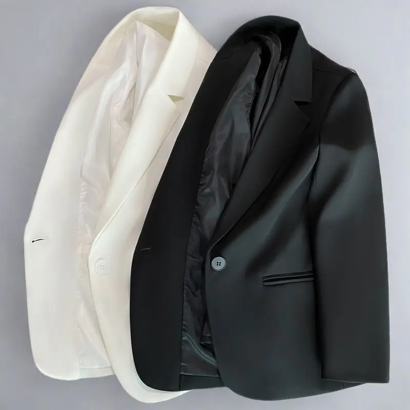 

Новый весенний белый костюм Jaet, женский универсальный утягивающий костюм на одной пуговице, маленький размер, корейская версия, длинное пальто све