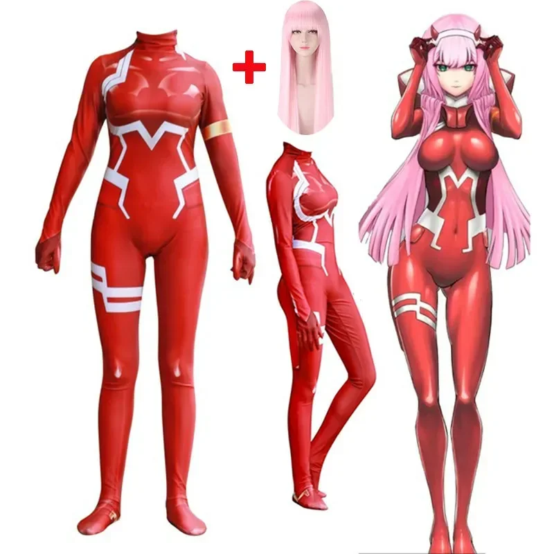 Костюмы на Хэллоуин Darling In The Frankxx 02 Zero Two, костюмы для косплея, ограниченная серия, облегающие колготки, боди зентай с 3D принтом