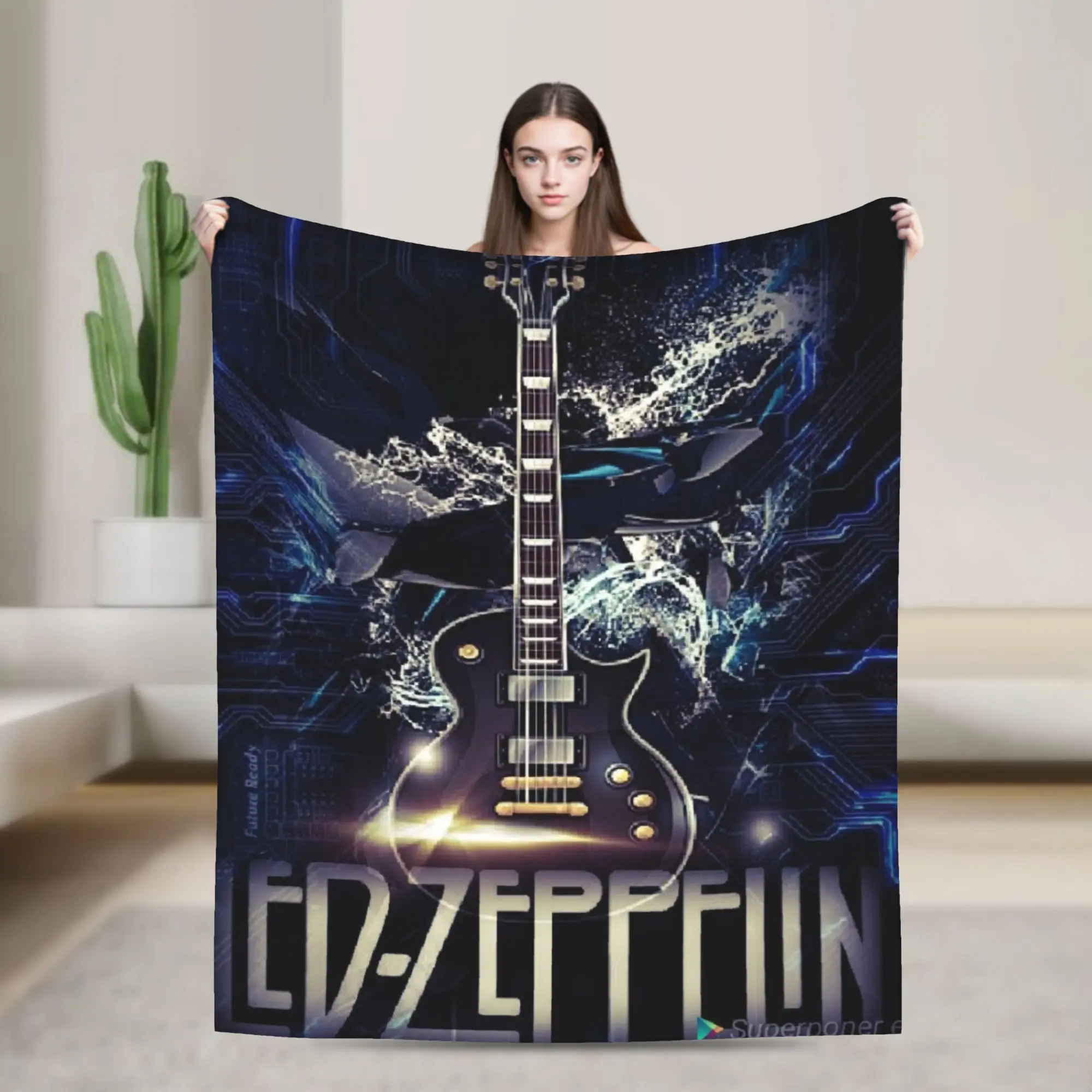 

L-LedS Z-Zeppelin-ES rock band Throw Blanket for Couch Cozy Plush Blanket 50x60 Inch Multiple Sizes Bedspread for All Seasons