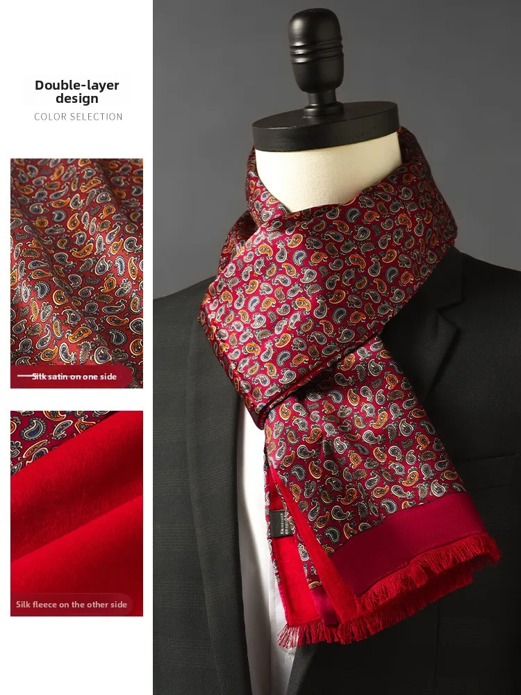 Echarpe-en-soie-rouge-pour-homme-doublee-polaire-luxe-en-soie-de-hangzhou-haut-de-gamme-cadeau-du-nouvel-an-cache-cou-style-masculin-double-face-tout-en-un