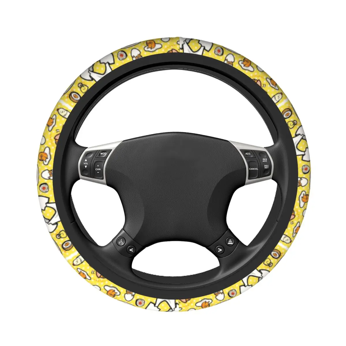 Yoga Gudetama Egg Car Steering Wheel Cover 38cm Non-slip Auto Steering Wheel Protector Elastische Car-styling Car Accessories