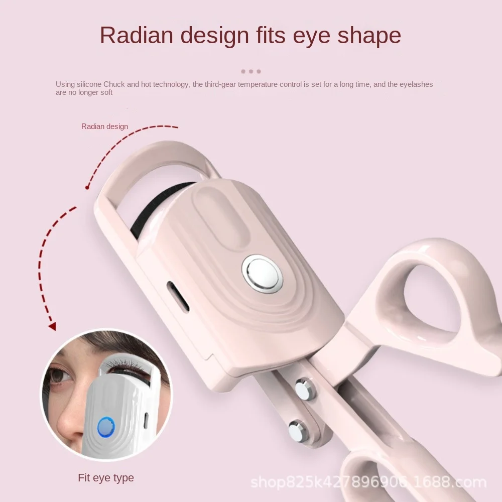 Heated Eyelashes Curler USB Rechargeable Electric Eyelash Curler 3 Heating Modes Eye Lash Perm Quick Long Lasting Makeup Tools