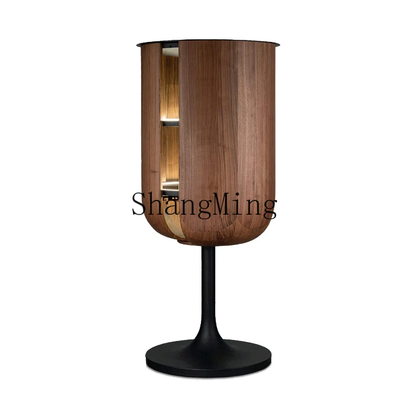 Gabinete de vino de pétalos de madera maciza de alta gama, ligero, SM, villa, sala de estar, vitrina de pared simple