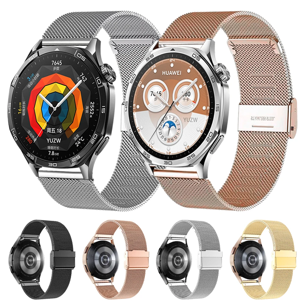 20 مللي متر 22 مللي متر حزام معدني لساعة هواوي GT 5 4 3 46 مللي متر/GT 3 42 مللي متر استبدال الفرقة ساعة GT 5 Pro/WATCH5 4 Pro سوار الفولاذ المقاوم للصدأ