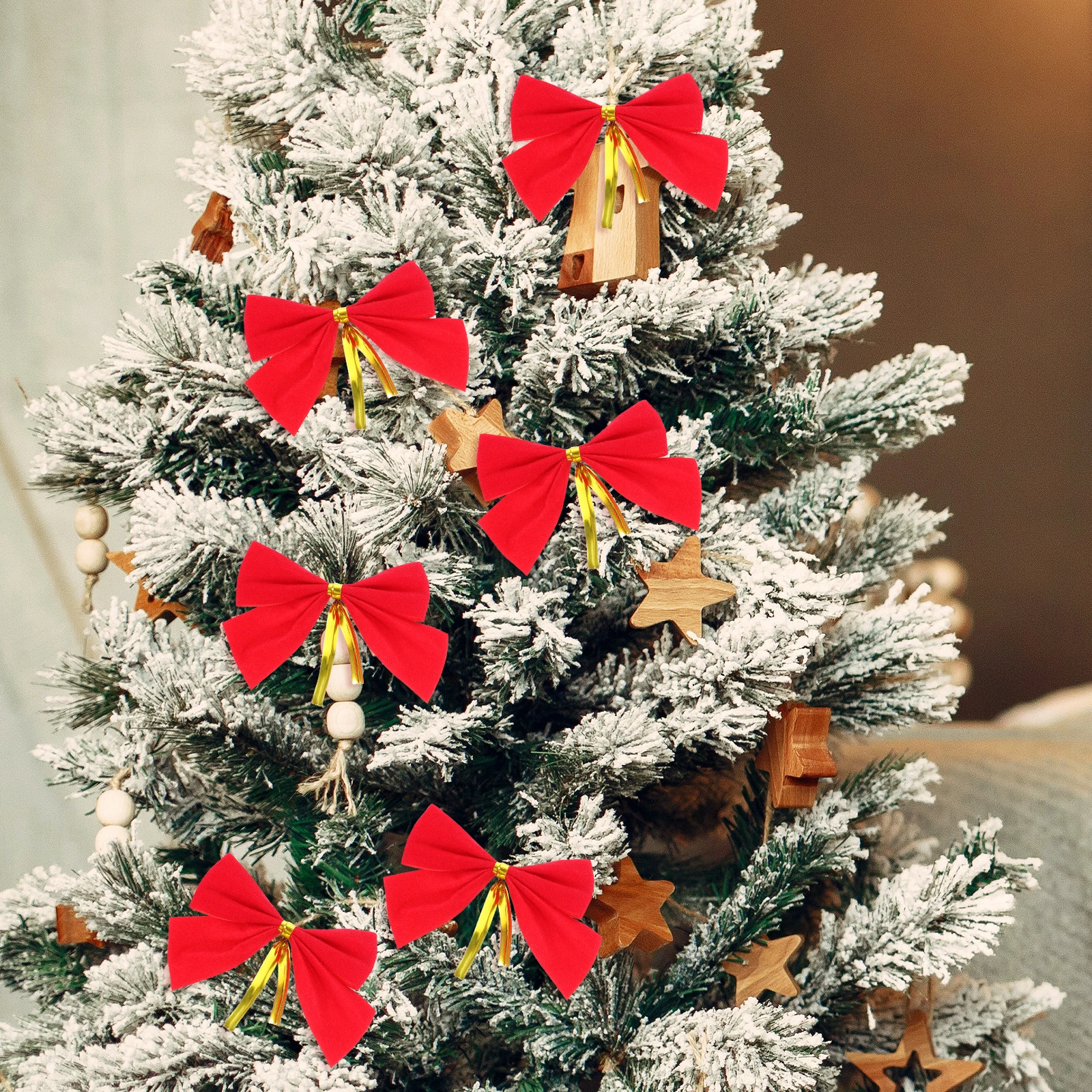 

10 Pcs Christmas Bow Tree Decoration for Reardrop Wreath Tie Bows Decorations Teardrop