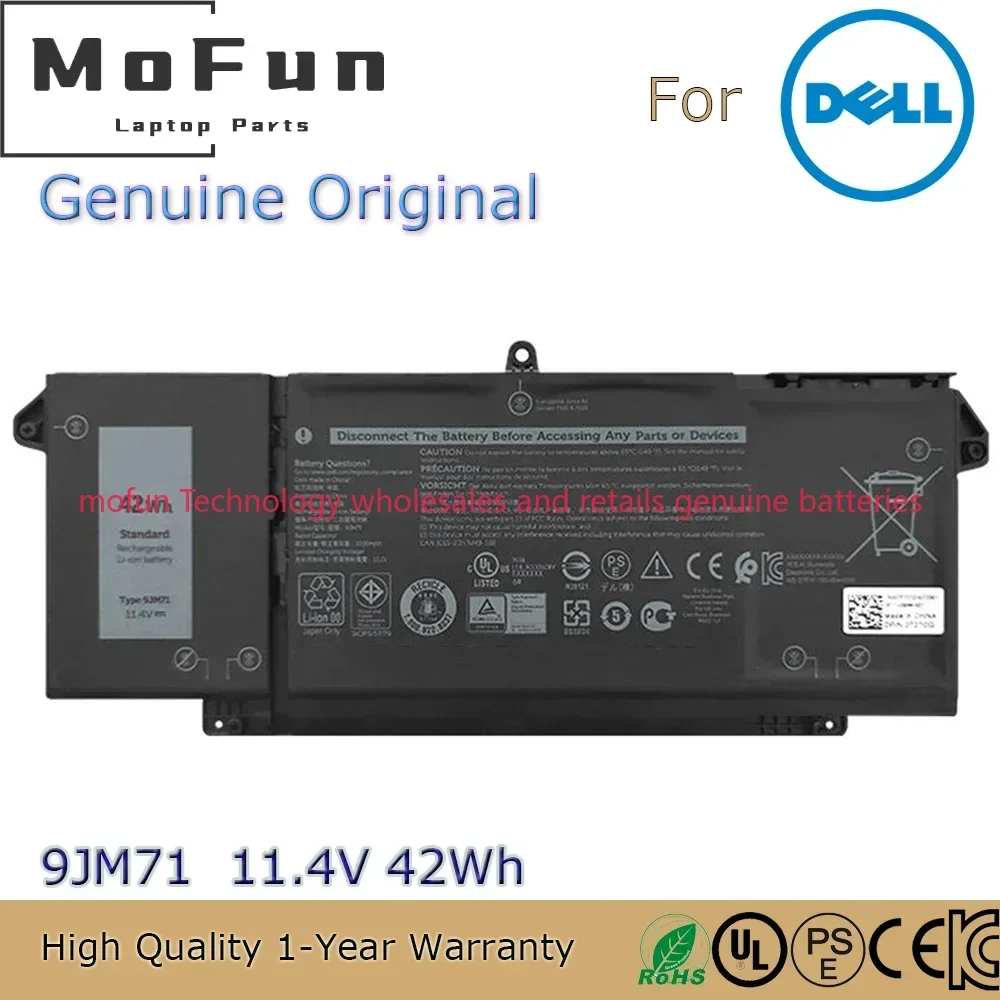 

2025 Новый оригинальный аккумулятор для ноутбука 9JM71 11,4 В 42 Втч для Dell Latitude 5320 7320 7420 7520 FMXV TN2GY 4M1JN