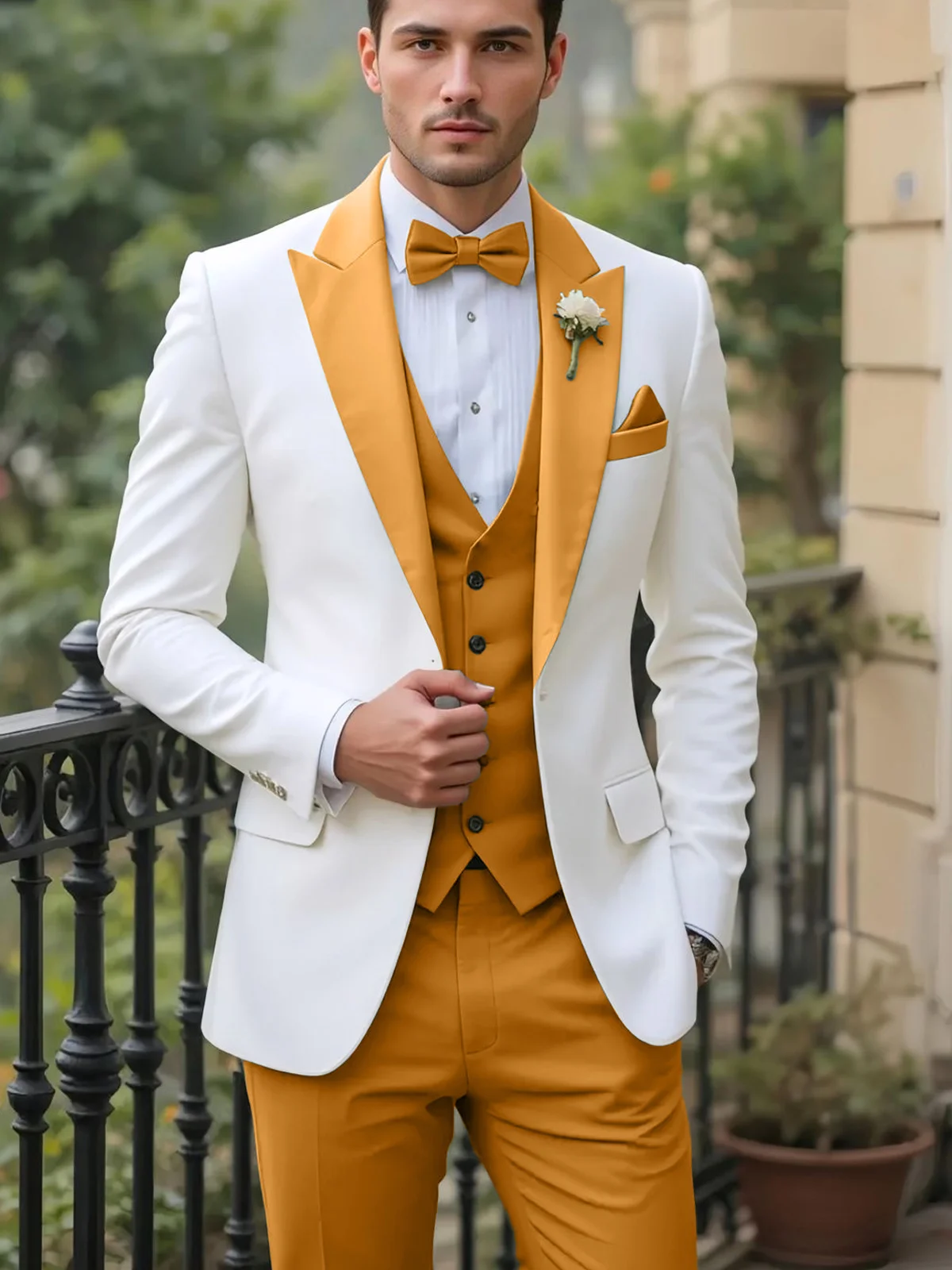 

Wedding Grooming Peaked Lapel Suits for Men Slim Fit Custom Solid Tuxedo Man Suit Trajes De Hombre Costume 3 Pièces Pour Homme