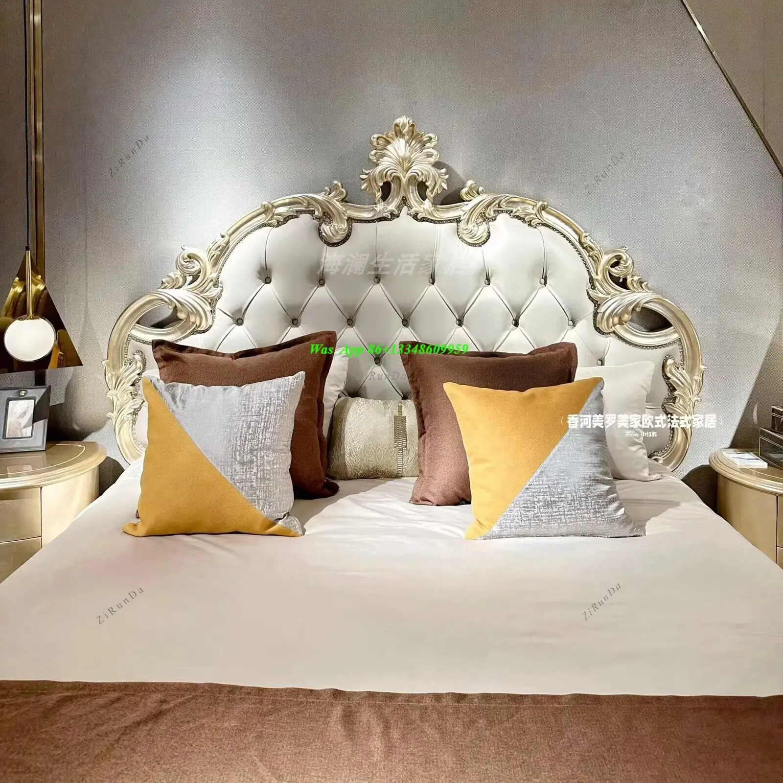 European Style All Solid Wood Double Bed Princess Bed 1.8 Meters Modern Simple Light Luxury Wedding Bed Spot