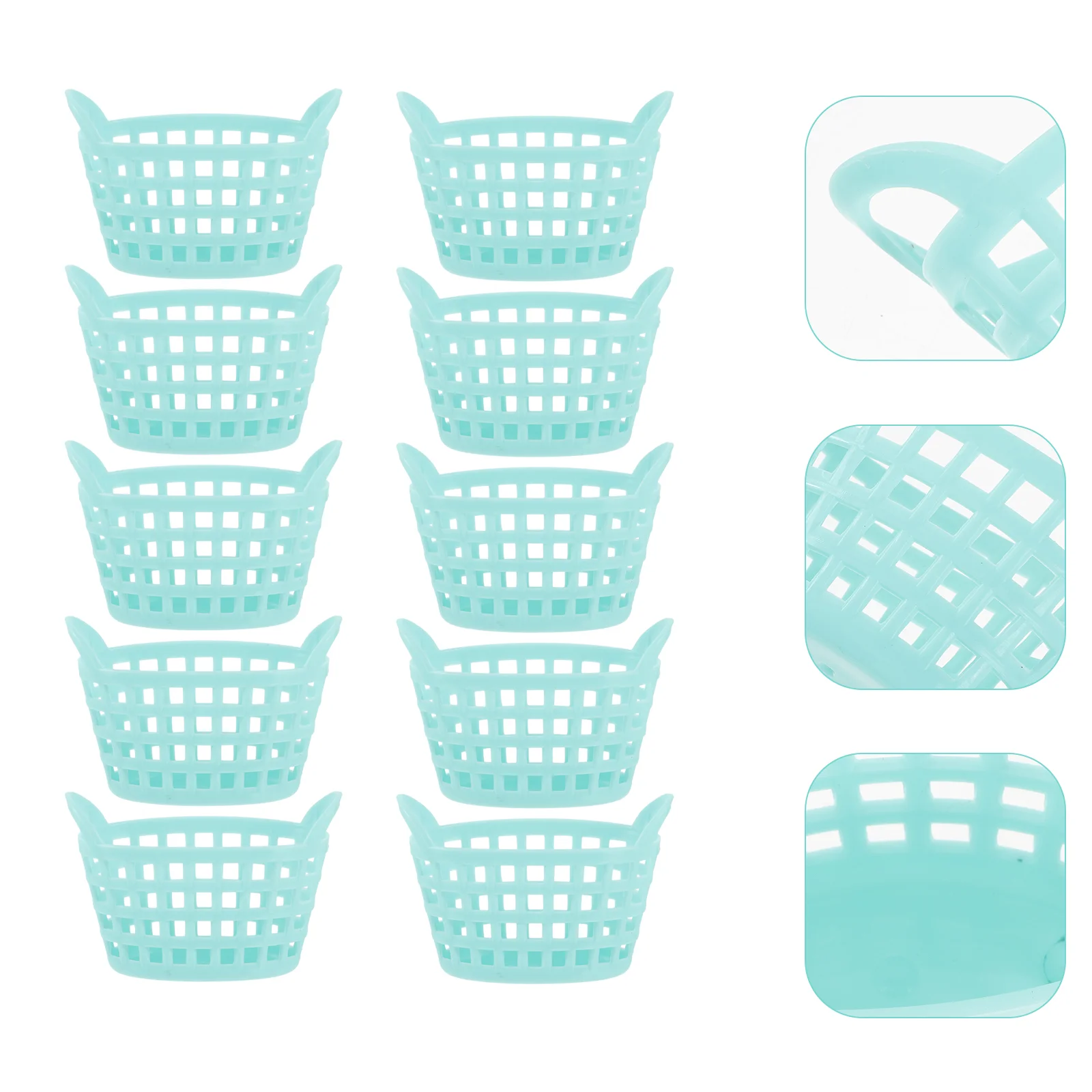 

10 Pcs Model Plastic Shopping Basket Child Storage Baskets Seagrass Kids Mini Supermarket Hand Models