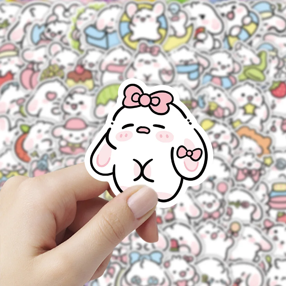 50/100 قطعة Kawaii أرنب صغير مقاوم للماء الكرتون لطيف الحيوان ملصقات الديكور DIY بها بنفسك دفتر كوب ماء المحمول اللعب الكتابة على الجدران