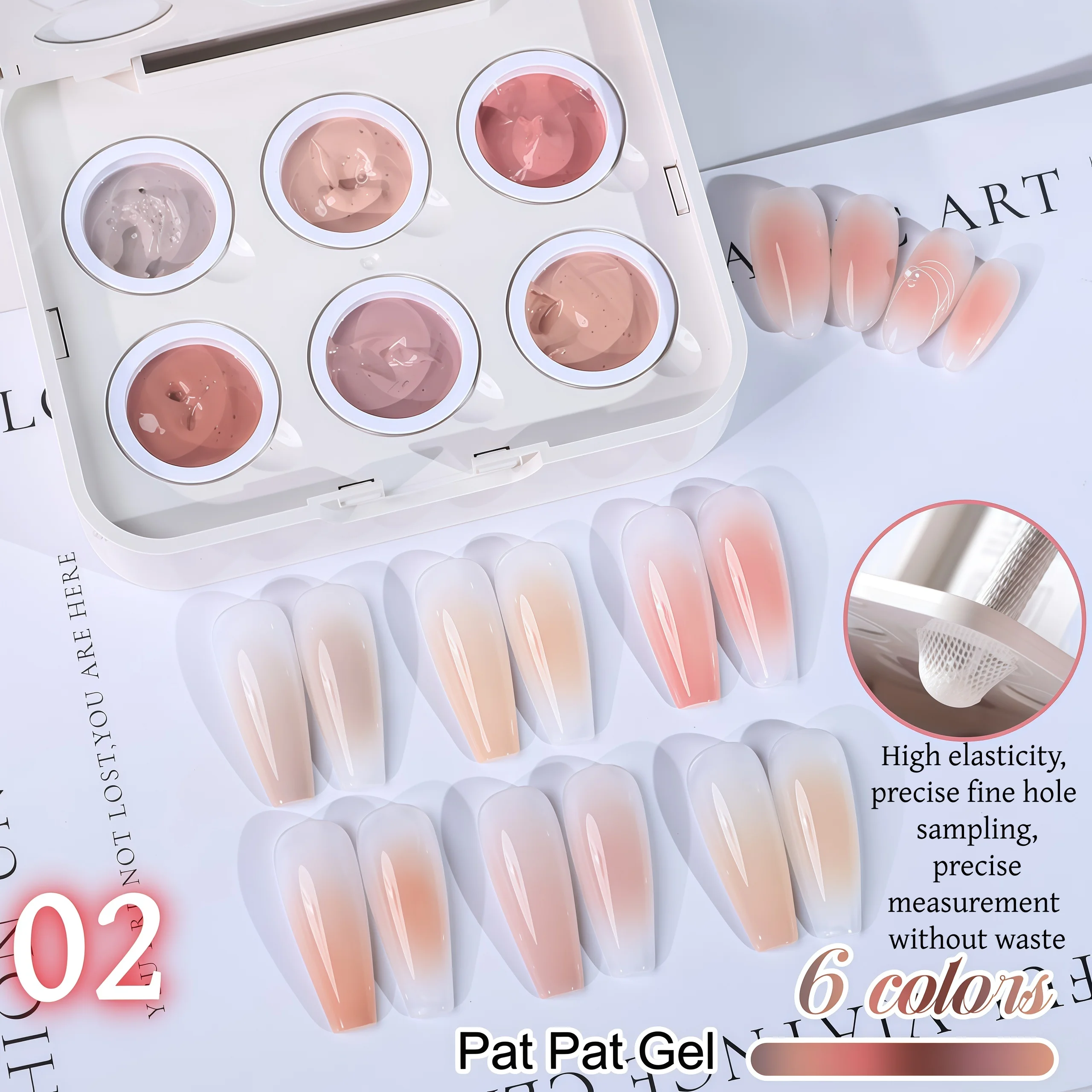 6 Colors Air Cushion Patting Gel Gradient Gel Polish Set, Naked Skin Khaki, Gradient Blush Macaron Colorful Candy Solid Nail Gel gallery 4