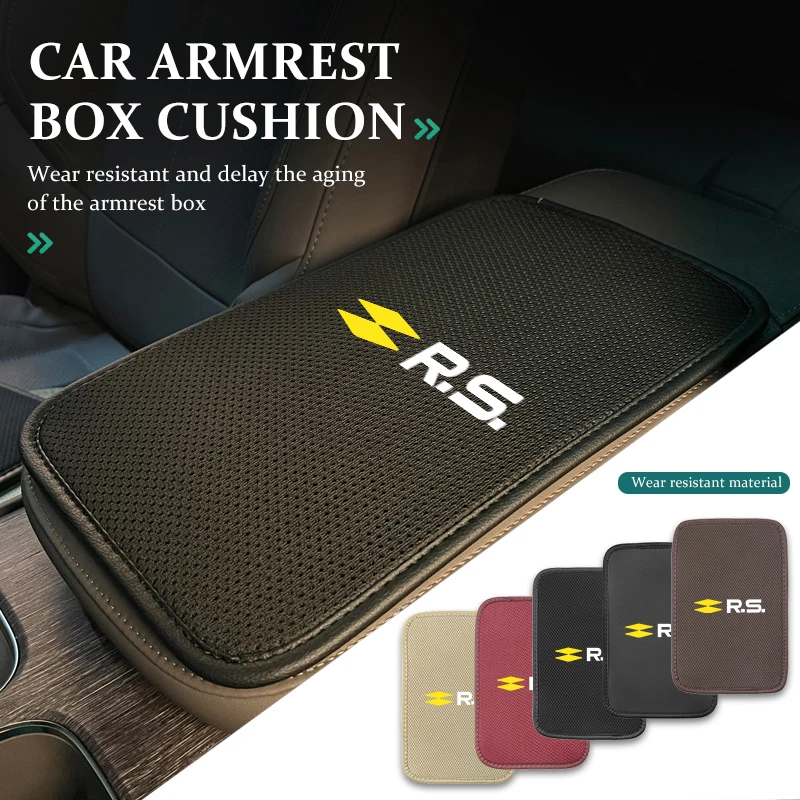 Logotipo do carro caixa de apoio braço esteira console central cotovelo suporte proteção esteira para renault arkana captur twingo talisman rs line logan