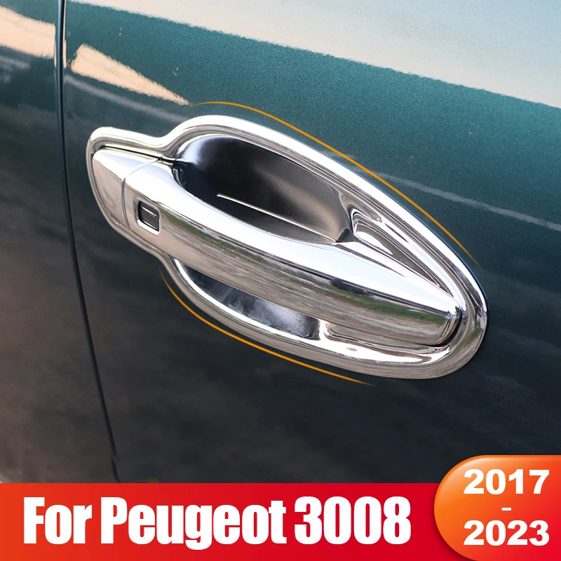 

For Peugeot 3008 GT 2017 2018 2019 2020 2021 2022 2023 3008GT MK2 Hybrid Car Door Handle Bowl Trim Cover Accessories