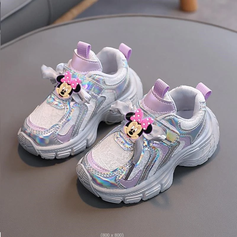 MINISO Mickey Minnie Sneaker Boys Shoe Leather Kids Shoes for Girl Lightweight Sports Running Tennis Boy Sneaker Walking Outdoor