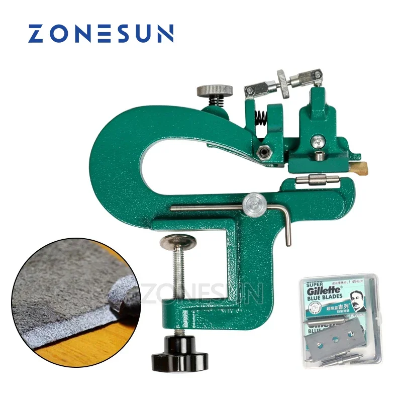 

ZONESUN ER809G Leather Splitter Leather Paring Device Kit Max 35mm Width Leather Skiver Vegetable Tanned Leather Peeler