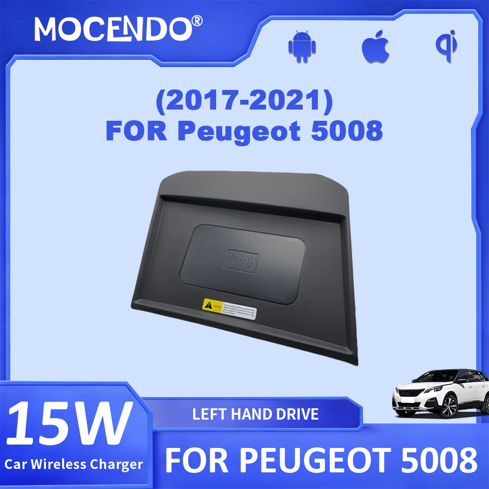 

MOCENDO for Peugeot 3008 4008 5008 2016-2021 Car Wireless Charger Accessories Mobile Phone Fast Charging Holder