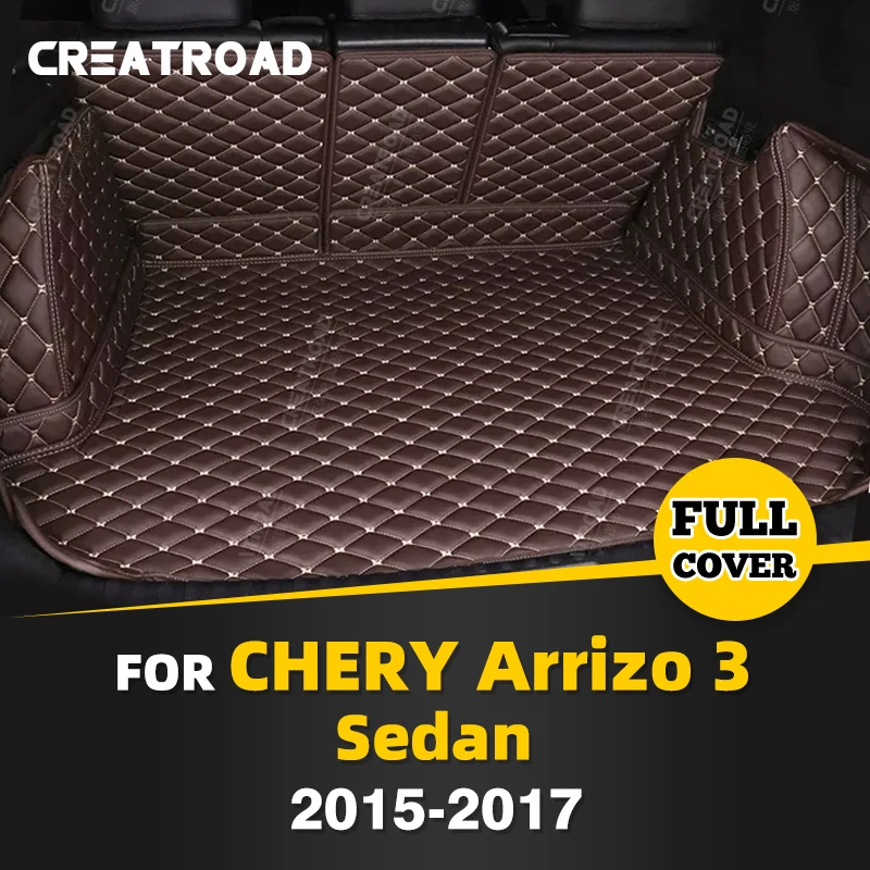 

Auto Full Coverage Trunk Mat For Chery Arrizo 3 Sedan 2015-2017 16 Car Boot Cover Pad Cargo Interior Protector Accessories