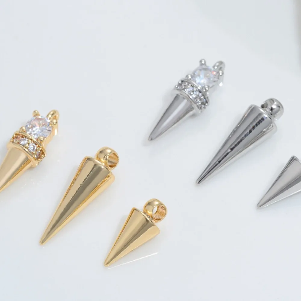 

1 шт. медные подвески 14 К золото цвет конусы для мороженого конус кулон ручной работы из бисера DIY предмет браслет кулон аксессуары