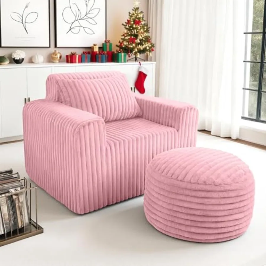 

Стул-мешок для взрослых с подушкой Гигантские стулья-мешки с пуфиком Удобное кресло для общежития с высокой спинкой и более широким подлокотником