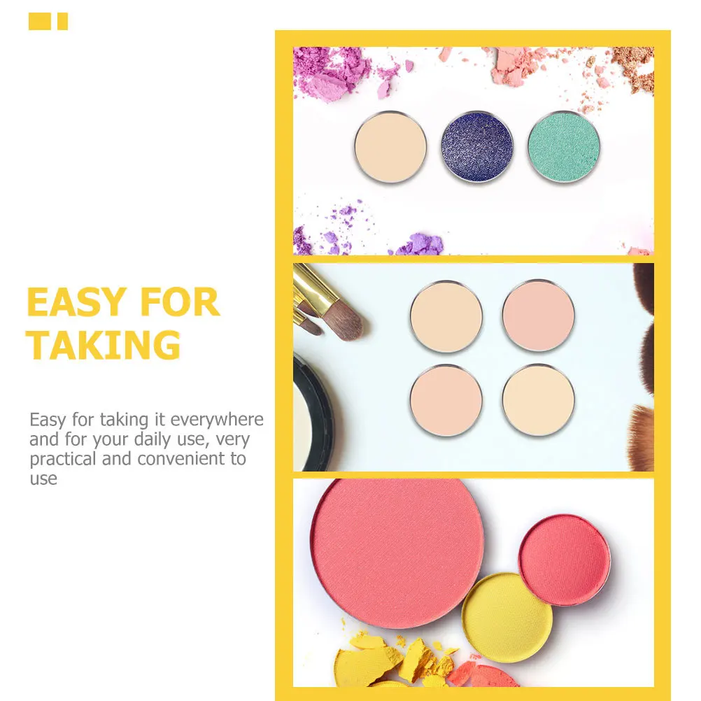 50Pcs Empty Eyeshadow Plates Stainless Steel DIY Pallet Reusable Storage Box for Eye Shadow Lipstick Powder Travel Use