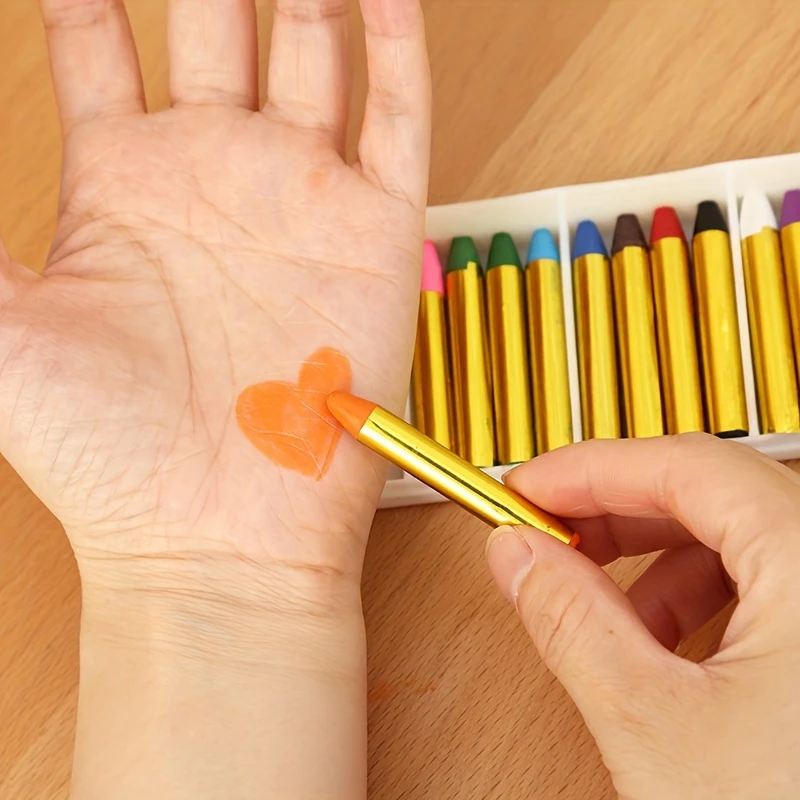Pastelli per viso e corpo da 16 colori, bastoncini per trucco, trucco per pittura vibrante non tossico, kit di pastelli artistici per pittura viso e corpo per festival
