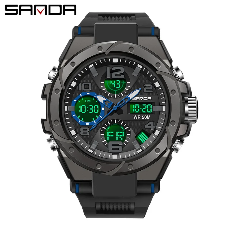 

SANDA G Style Men Digital Watch Date Military Sports Watches Waterproof Electronic Wristwatch Mens Clock Orologio da uomo 739