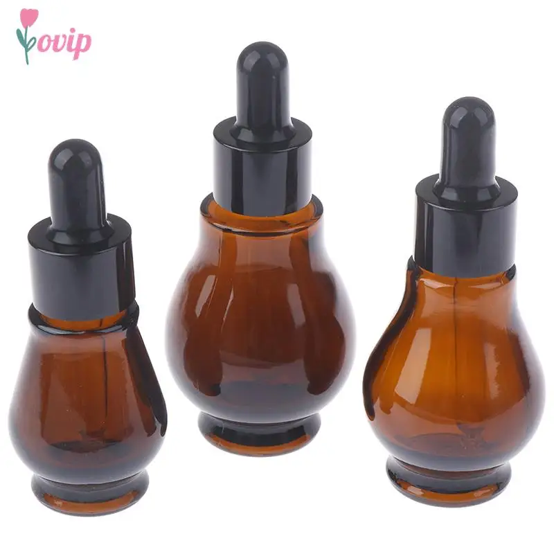 Empty Dropper Bottle Amber essential oil Glass Aromatherapy Liquid Brown 10-30ml Drop for massage Pipette Bottles Refillable